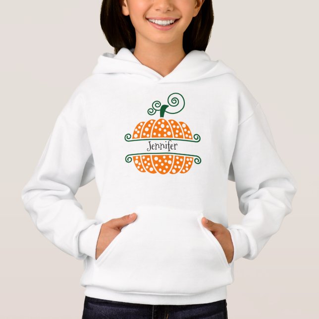 Pullover Hoodie, Nome Editável e Pumpkin (Frente)
