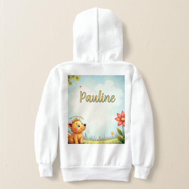 Pullover Hoodie personalizado para crianças (Postura das costas)