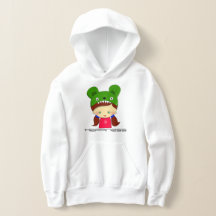 Pullover White Graphic Hoodie para Meninas