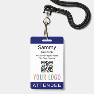 Pulseira com Crachá de Nome de Participante Azul c