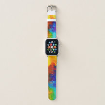 Pulseira para Apple Watch Tie Dye Arco-íris Orgulh