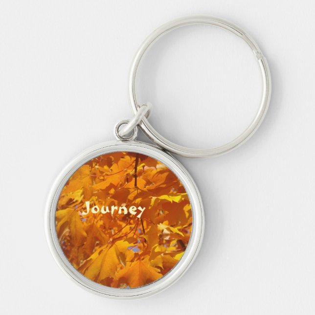 Pulseiras de chaveiro Golden Orange Leaves Outono (Frente)