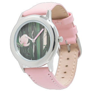 Pulso Bamboo magnolias - relógio personalizado, banda de