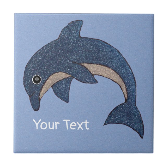 Pulso da Glittery Dark Blue Dolphin Swirl Eye (Frente)