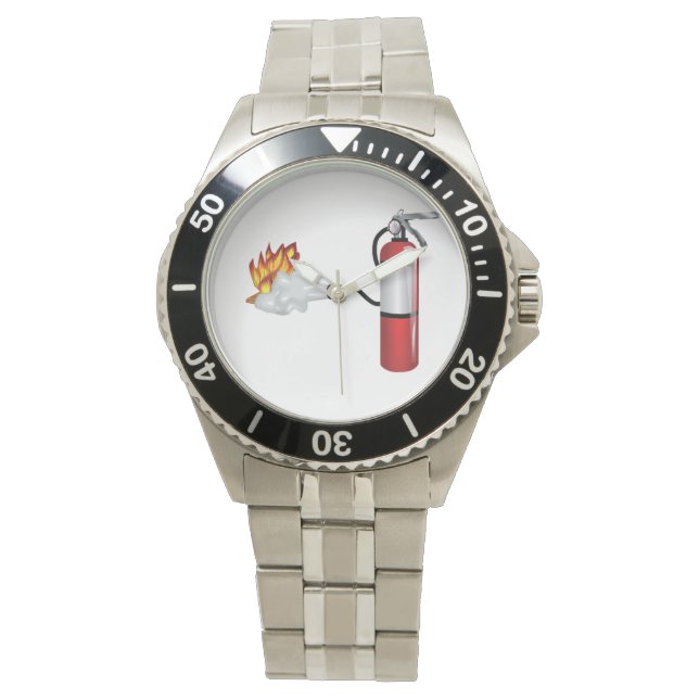 Pulso Extintor de Fogo Destacando Relógio de Fogo (Frente)