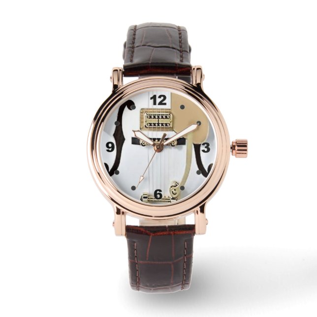 Pulso relógio branco de guitarra (Frente)