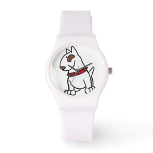 Pulso Relógio dos desenhos animados de bull terrier do