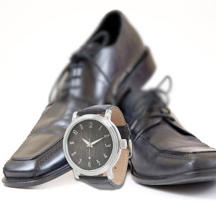 Pulso Relógio preto de madeira escuro da correia de