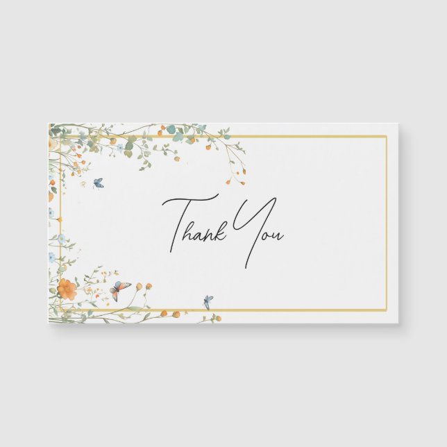 Pulverizações de flores silvestres com Obrigado em (Frente)