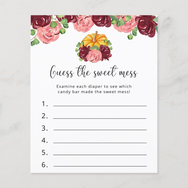 Pumpkin - Adivinha a Doce Mess - Jogo do Chá de fr (Frente)