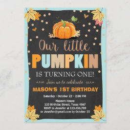Pumpkin Aniversário convite Rapaz Aniversário Caiu