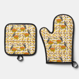Pumpkin Basket Oven Mitt and Pot Holders