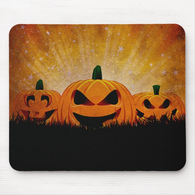Pumpkin Bats & Bruxas do Halloween #8 Mouse Pad (Frente)