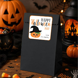 Pumpkin Bonito Vinheta e Etiquetas para o Dia das