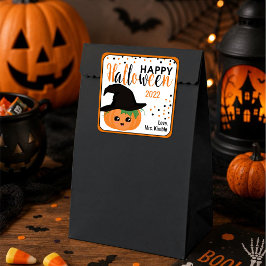 Pumpkin Bonito Vinheta e Etiquetas para o Dia das