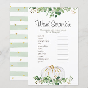 Pumpkin Branco Greenery Palavra Floral Scramble