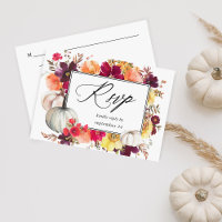 Pumpkin Branco Queda Floral w RSVP da Refeição