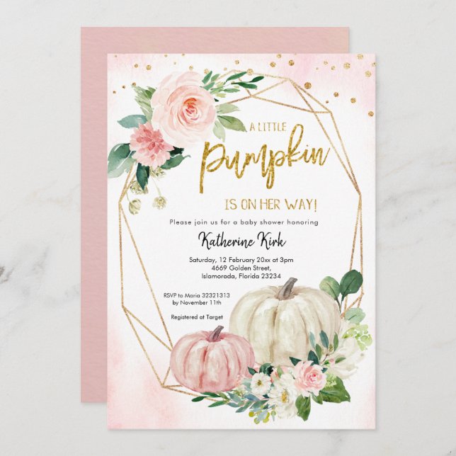 Pumpkin branco-rosado está a caminho do Convite (Frente/Verso)