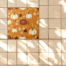 Pumpkin Castanho Floral outono e Padrões de Queda