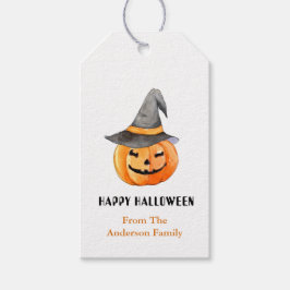 Pumpkin com etiquetas de Bruxas de Halloween Favor