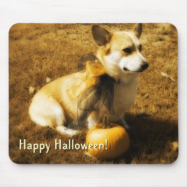 Pumpkin Corgi Mousepad (Frente)