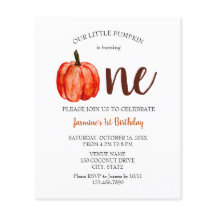 Pumpkin De Aquarela De Orçamento Primeiro Aniversá