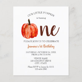 Pumpkin De Aquarela De Orçamento Primeiro Aniversá