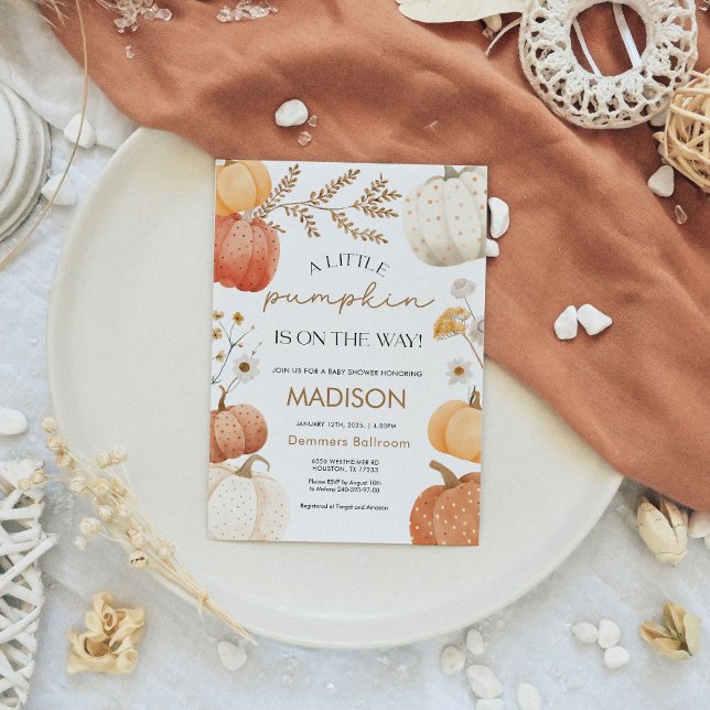 Pumpkin de Convite para chás de fraldas de Queda (Criador carregado)