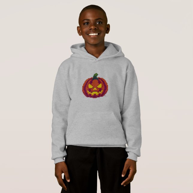Pumpkin de Halloween - Desenho Spooky Retro De 8 B (Frente Completa)