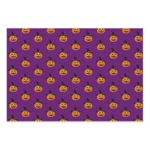 Pumpkin de Halloween - Papel de ondulação em roxo