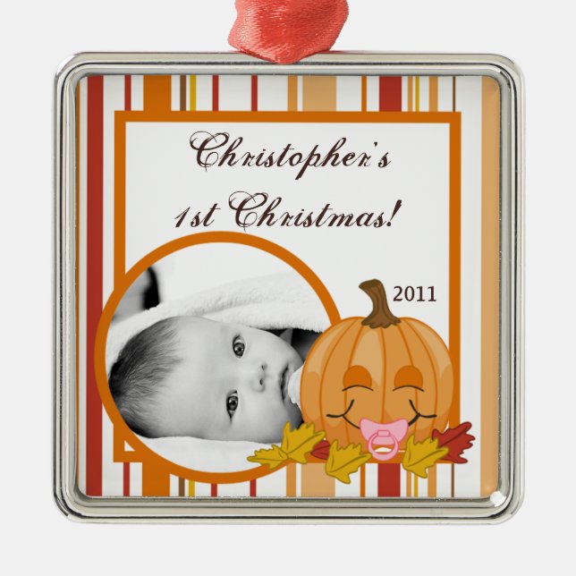 Pumpkin de outono Personalizado do Ornamento Perso (Frente)