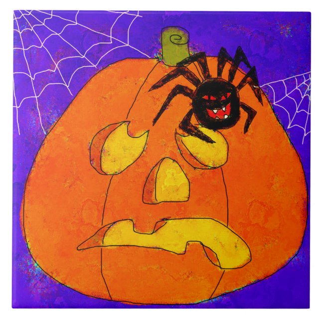 Pumpkin e Aranha Abstrato de Halloween (Frente)