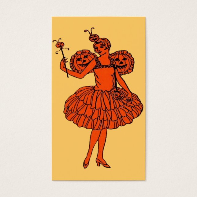 Pumpkin Fairy Halloween Bookmark ou Small Card (Frente)