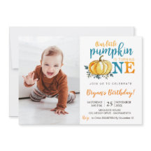 Pumpkin Fall First Birthday convite fotografia