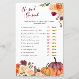 Pumpkin laranja queimado Ele disse que ela disse C