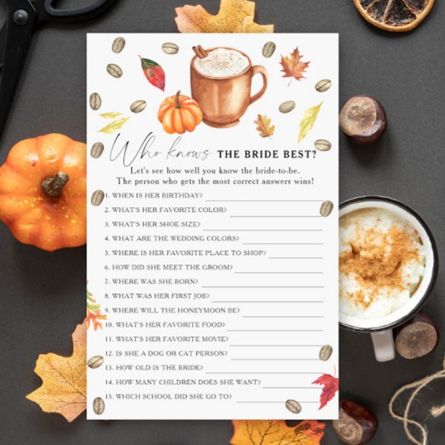 Pumpkin Latte Quem conhece melhor a noiva (Criador carregado)