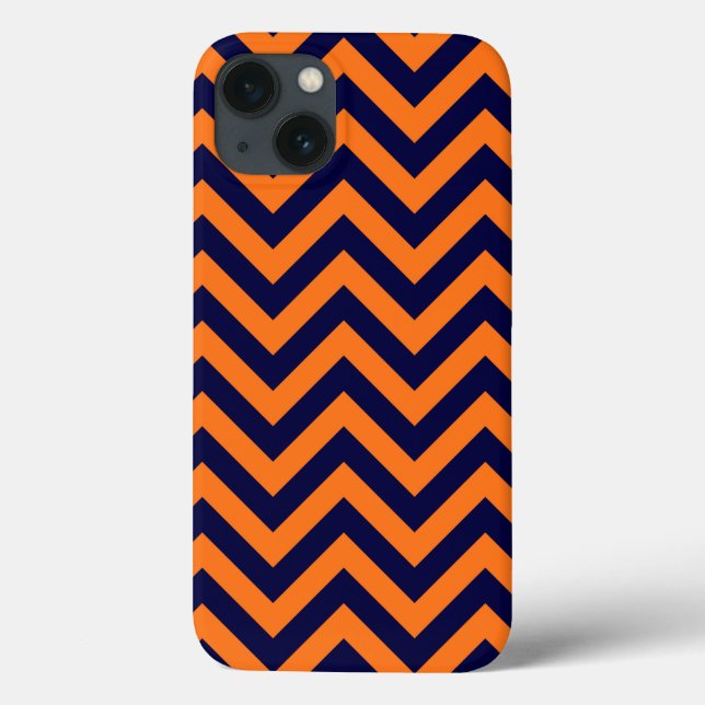 Pumpkin, Marinho Azul Grande Chevron ZigZag Padrão (Verso)