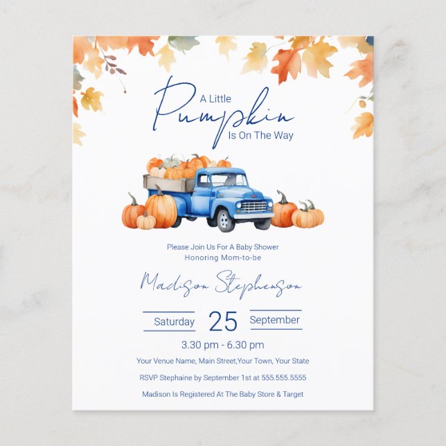 Pumpkin No Caminho Do Chá de fraldas (Frente)