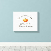 Pumpkin outono bem-vindo à nossa decoração domésti