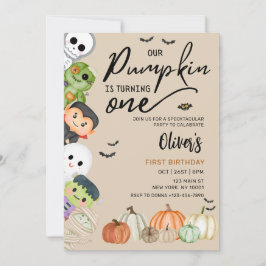 Pumpkin Patch Halloween Convite para primeiro aniv
