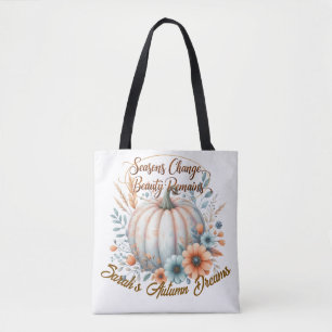 Pumpkin Personalizado E Tote Bag Floral - Cu