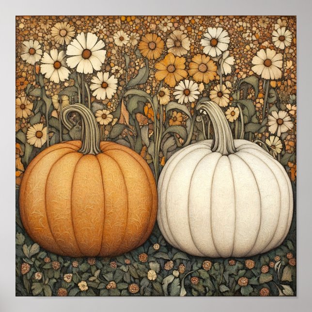 Pumpkin pintando outono - poster da parede da cozi (Frente)