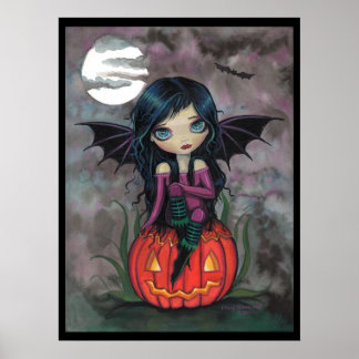 Pumpkin Pixie Halloween Cute Vampire Poster