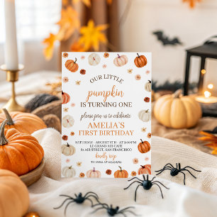 Pumpkin Primeiro Convite de Aniversário