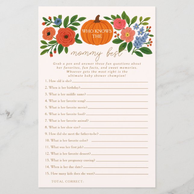 Pumpkin Que Conhece O Melhor Jogo De Chá de fralda (Frente)