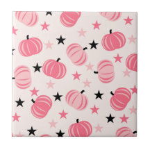 Pumpkin rosa e preto com estrelas Halloween e outo
