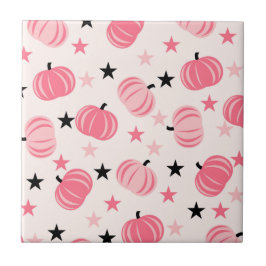 Pumpkin rosa e preto com estrelas Halloween e outo