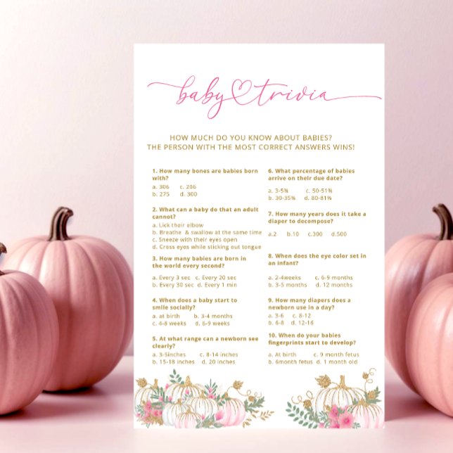 Pumpkin rosa Flor Bebê Jogo Trivia (Criador carregado)