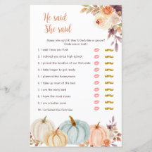 Pumpkin Rustic Floral Ele disse que ela disse: "Ca