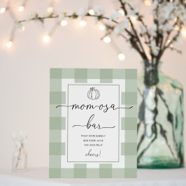 Pumpkin Sage Green Gingham Chá de fraldas Mãe-Osa 